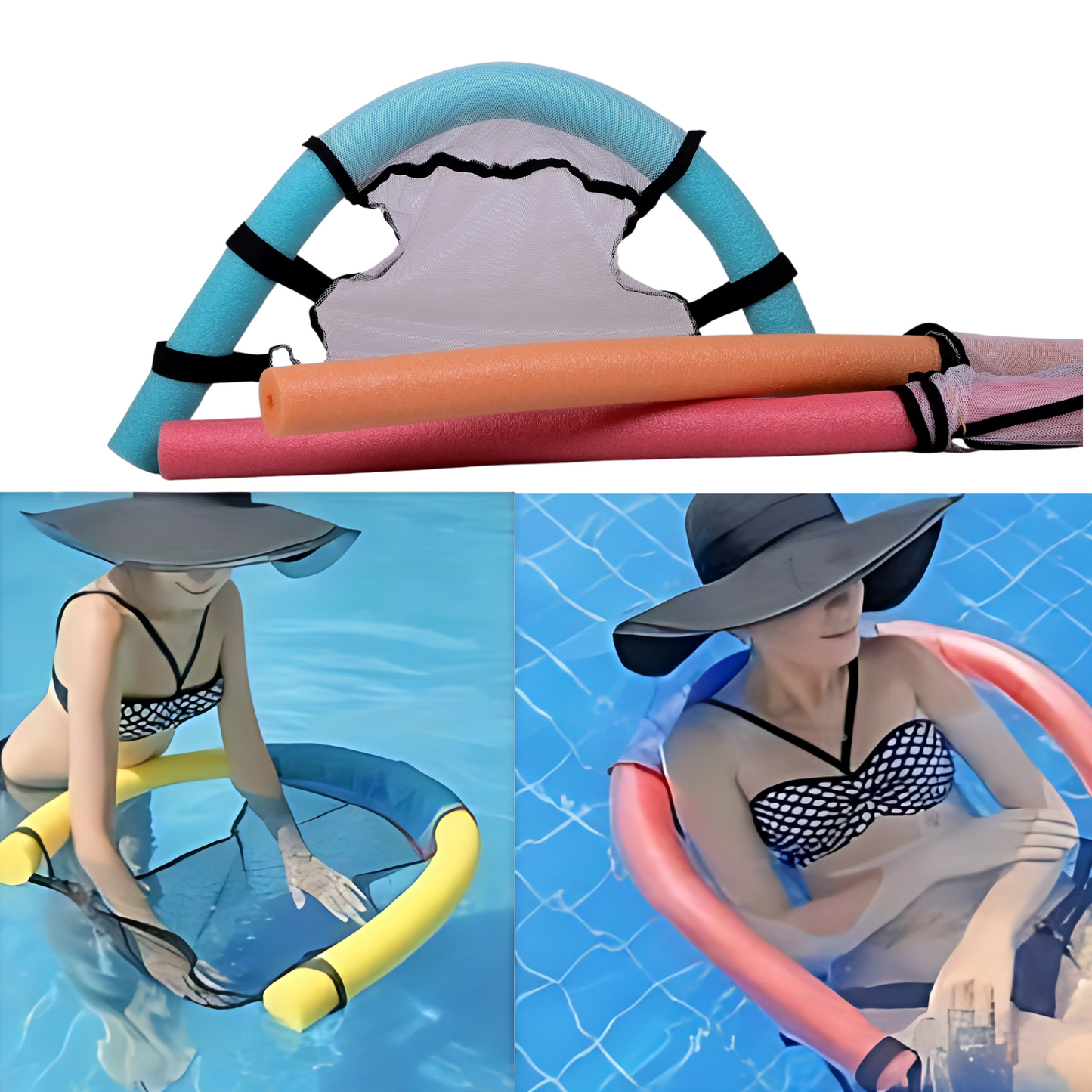 150cm Swimming Pool Floating Noodle Chair LB-4 - Yellow - 6 years